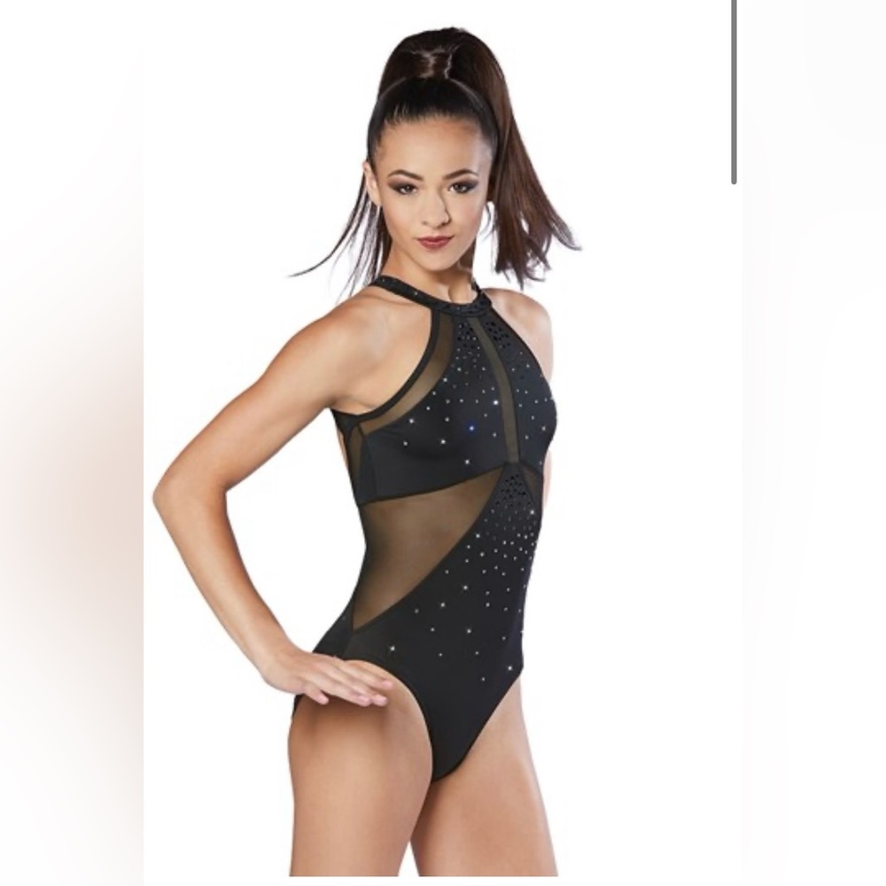 Weissman-Ivy Sky black rhinestone crystal halter.